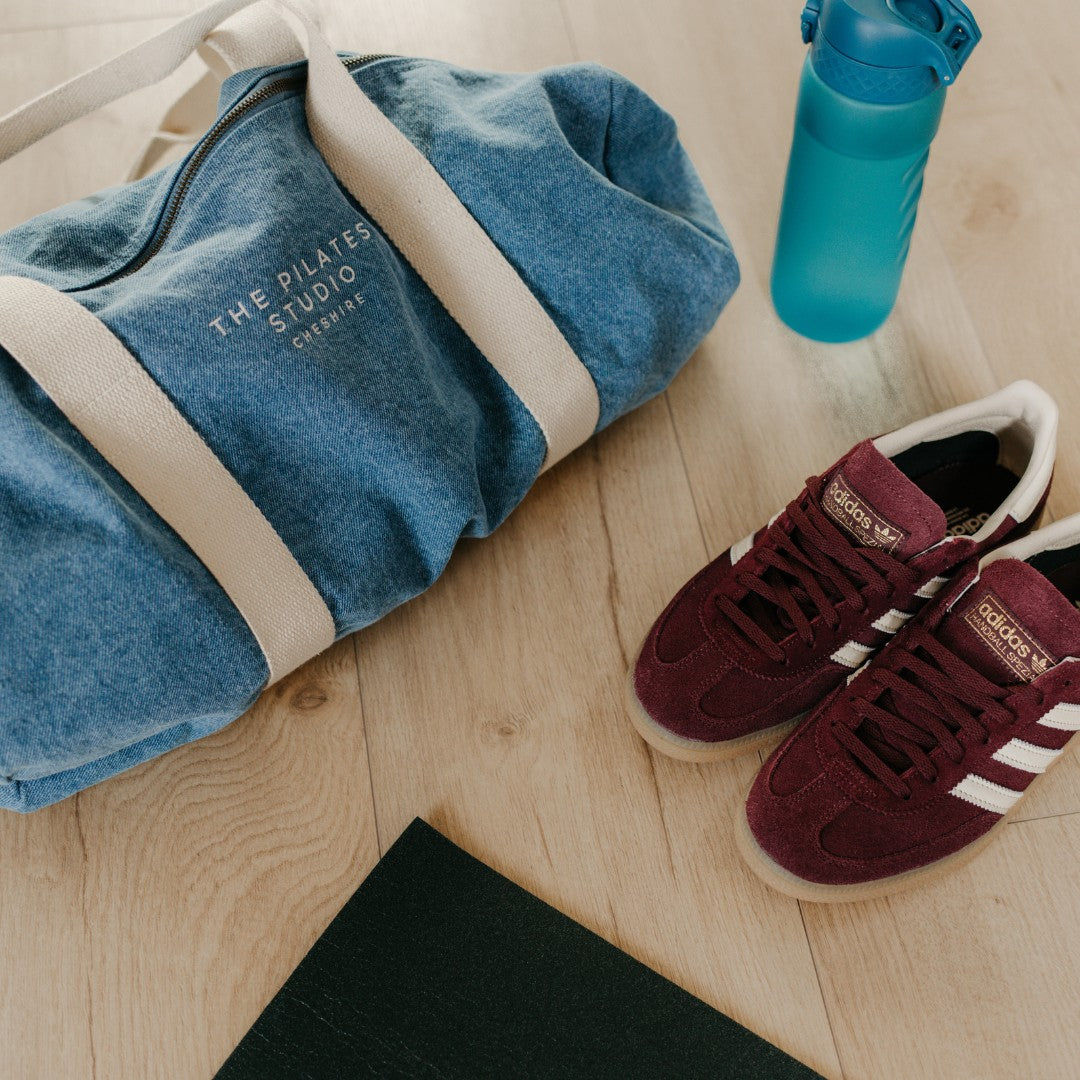 PRE-ORDER - Embroidered Denim Barrel Bag