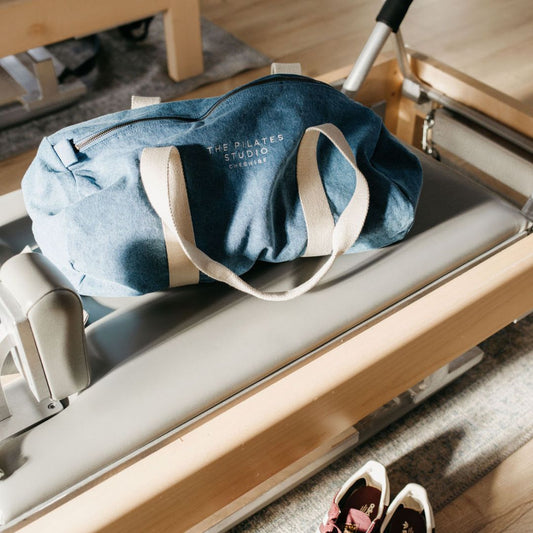 PRE-ORDER - Embroidered Denim Barrel Bag